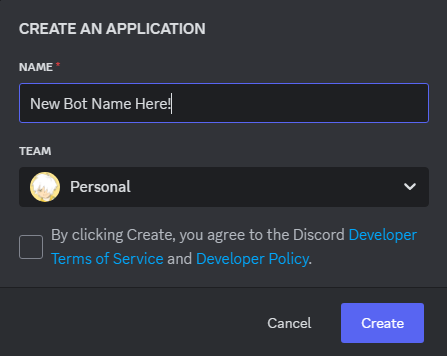 App Create Modal